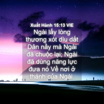 Picture 04 - Xuất Hành 15:13 VIE - Ngài lấy lòng thương xót dìu dắt Dân - Bible Verse Picture