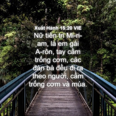 Picture 04 - Xuất Hành 15:20 VIE - Nữ tiên tri Mi-ri-am, là em gái A-rôn, tay - Bible Verse Picture