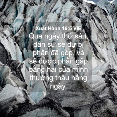 Picture 04 - Xuất Hành 16:5 VIE - Qua ngày thứ sáu, dân sự sẽ dự bị - Bible Verse Picture