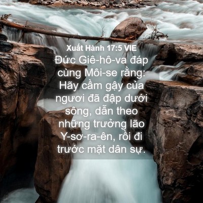 Picture 04 - Xuất Hành 17:5 VIE - Đức Giê-hô-va đáp cùng Môi-se rằng: - Bible Verse Picture