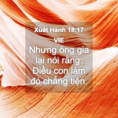 Picture 04 - Xuất Hành 18:17 VIE - Nhưng ông gia lại nói rằng: Điều con - Bible Verse Picture