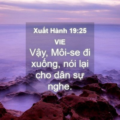 Picture 04 - Xuất Hành 19:25 VIE - Vậy, Môi-se đi xuống, nói lại cho dân - Bible Verse Picture