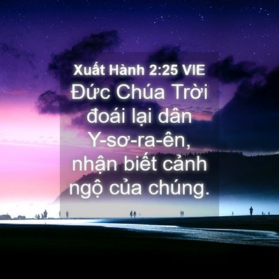 Picture 04 - Xuất Hành 2:25 VIE - Đức Chúa Trời đoái lại dân - Bible Verse Picture