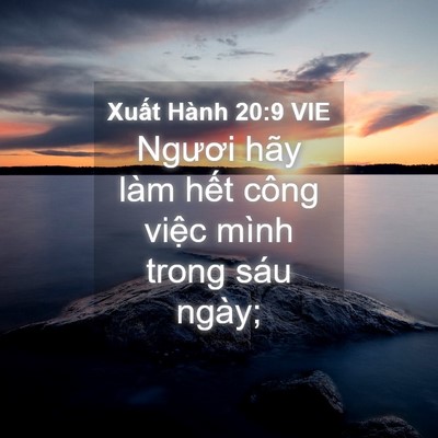 Picture 04 - Xuất Hành 20:9 VIE - Ngươi hãy làm hết công việc mình trong - Bible Verse Picture
