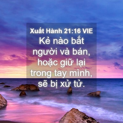 Picture 04 - Xuất Hành 21:16 VIE - Kẻ nào bắt người và bán, hoặc giữ - Bible Verse Picture