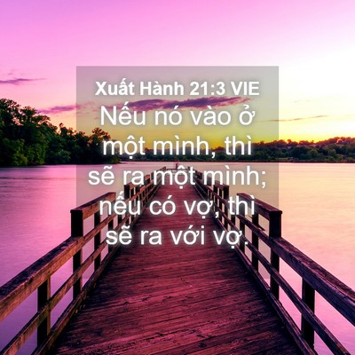 Picture 04 - Xuất Hành 21:3 VIE - Nếu nó vào ở một mình, thì sẽ ra - Bible Verse Picture