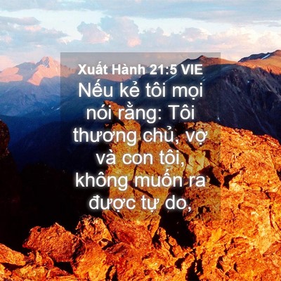 Picture 04 - Xuất Hành 21:5 VIE - Nếu kẻ tôi mọi nói rằng: Tôi thương - Bible Verse Picture