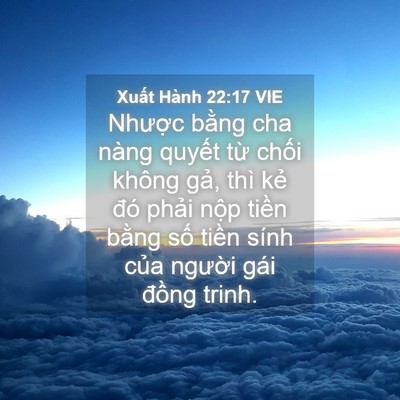 Picture 04 - Xuất Hành 22:17 VIE - Nhược bằng cha nàng quyết từ chối - Bible Verse Picture