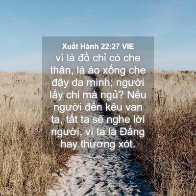 Picture 04 - Xuất Hành 22:27 VIE - vì là đồ chỉ có che thân, là áo xống - Bible Verse Picture