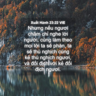 Picture 04 - Xuất Hành 23:22 VIE - Nhưng nếu ngươi chăm chỉ nghe lời - Bible Verse Picture