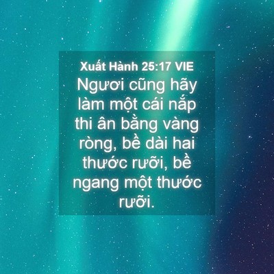 Picture 04 - Xuất Hành 25:17 VIE - Ngươi cũng hãy làm một cái nắp thi ân - Bible Verse Picture