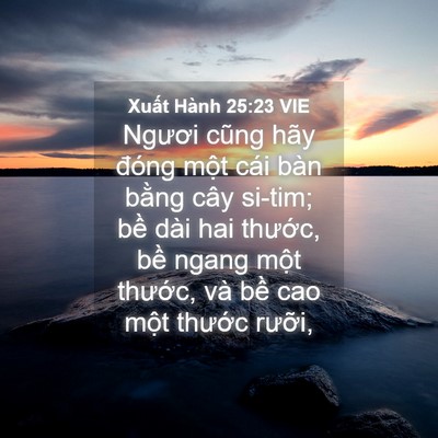 Picture 04 - Xuất Hành 25:23 VIE - Ngươi cũng hãy đóng một cái bàn bằng - Bible Verse Picture