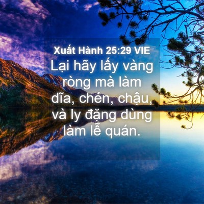 Picture 04 - Xuất Hành 25:29 VIE - Lại hãy lấy vàng ròng mà làm dĩa, - Bible Verse Picture