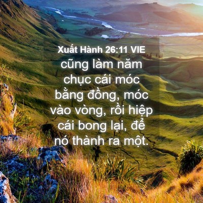 Picture 04 - Xuất Hành 26:11 VIE - cũng làm năm chục cái móc bằng đồng, - Bible Verse Picture