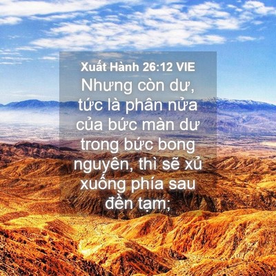 Picture 04 - Xuất Hành 26:12 VIE - Nhưng còn dư, tức là phân nửa của - Bible Verse Picture