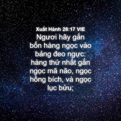 Picture 04 - Xuất Hành 28:17 VIE - Ngươi hãy gắn bốn hàng ngọc vào bảng - Bible Verse Picture