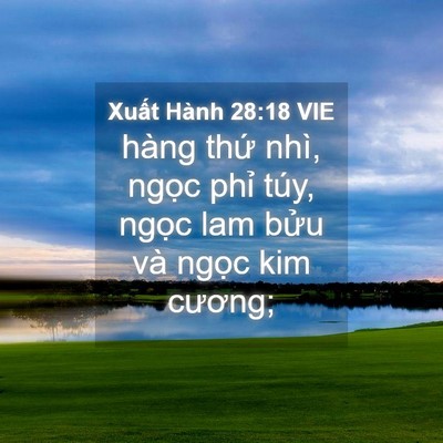 Picture 04 - Xuất Hành 28:18 VIE - hàng thứ nhì, ngọc phỉ túy, ngọc lam - Bible Verse Picture