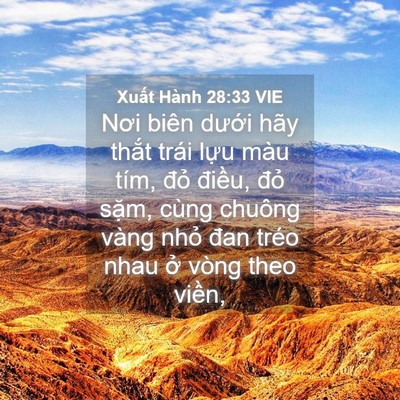 Picture 04 - Xuất Hành 28:33 VIE - Nơi biên dưới hãy thắt trái lựu màu - Bible Verse Picture