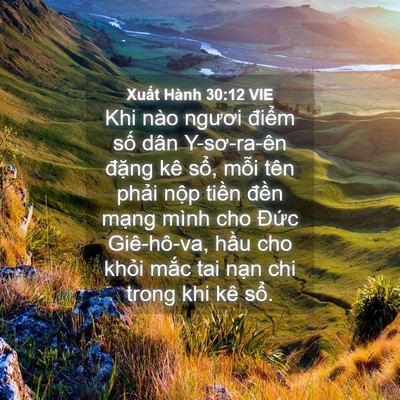 Picture 04 - Xuất Hành 30:12 VIE - Khi nào ngươi điểm số dân Y-sơ-ra-ên - Bible Verse Picture