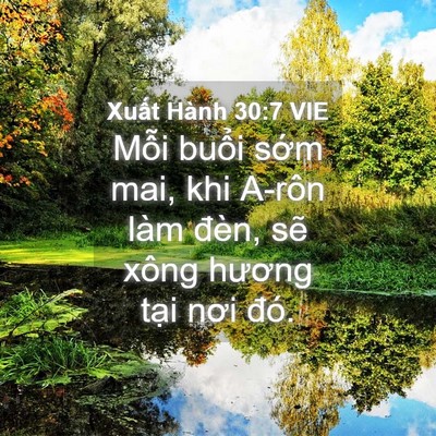 Picture 04 - Xuất Hành 30:7 VIE - Mỗi buổi sớm mai, khi A-rôn làm đèn, - Bible Verse Picture