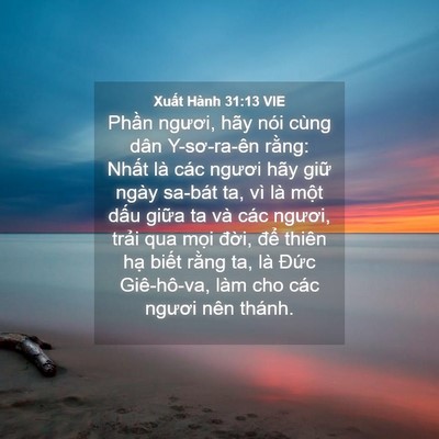 Picture 04 - Xuất Hành 31:13 VIE - Phần ngươi, hãy nói cùng dân Y-sơ-ra-ên - Bible Verse Picture