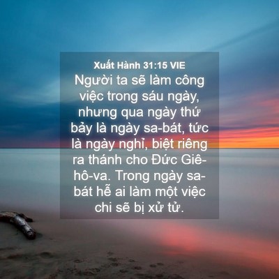 Picture 04 - Xuất Hành 31:15 VIE - Người ta sẽ làm công việc trong sáu - Bible Verse Picture
