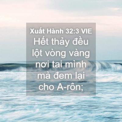 Picture 04 - Xuất Hành 32:3 VIE - Hết thảy đều lột vòng vàng nơi tai - Bible Verse Picture