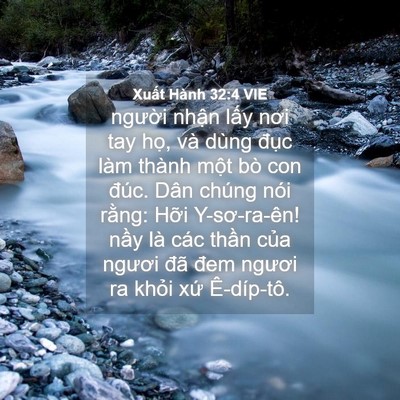 Picture 04 - Xuất Hành 32:4 VIE - người nhận lấy nơi tay họ, và dùng - Bible Verse Picture