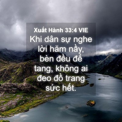 Picture 04 - Xuất Hành 33:4 VIE - Khi dân sự nghe lời hăm nầy, bèn đều - Bible Verse Picture