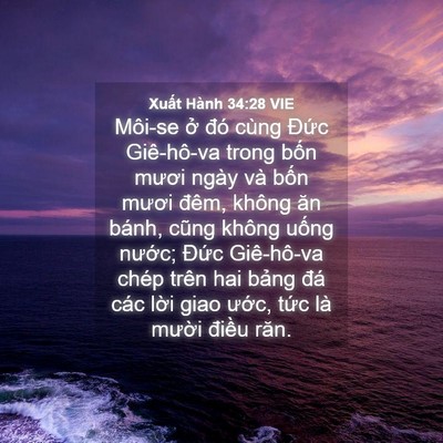 Picture 04 - Xuất Hành 34:28 VIE - Môi-se ở đó cùng Đức Giê-hô-va trong - Bible Verse Picture