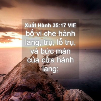 Picture 04 - Xuất Hành 35:17 VIE - bố vi che hành lang, trụ, lỗ trụ, và - Bible Verse Picture
