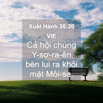 Picture 04 - Xuất Hành 35:20 VIE - Cả hội chúng Y-sơ-ra-ên bèn lui ra khỏi - Bible Verse Picture