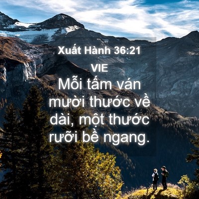 Picture 04 - Xuất Hành 36:21 VIE - Mỗi tấm ván mười thước về dài, - Bible Verse Picture