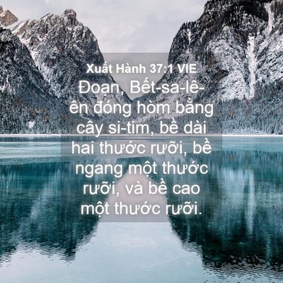 Picture 04 - Xuất Hành 37:1 VIE - Đoạn, Bết-sa-lê-ên đóng hòm bằng cây - Bible Verse Picture