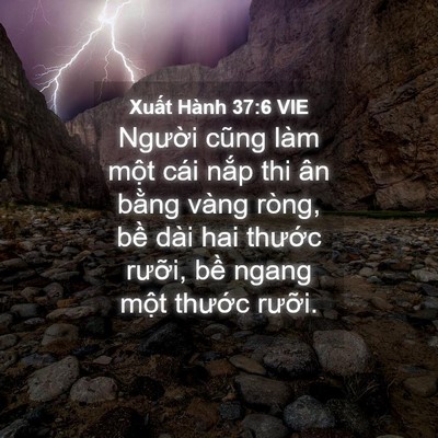 Picture 04 - Xuất Hành 37:6 VIE - Người cũng làm một cái nắp thi ân - Bible Verse Picture