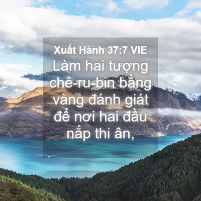 Picture 04 - Xuất Hành 37:7 VIE - Làm hai tượng chê-ru-bin bằng vàng đánh - Bible Verse Picture