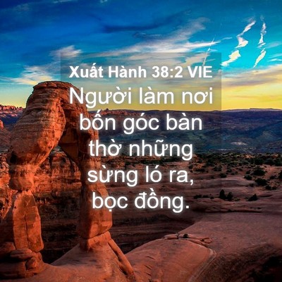 Picture 04 - Xuất Hành 38:2 VIE - Người làm nơi bốn góc bàn thờ những - Bible Verse Picture