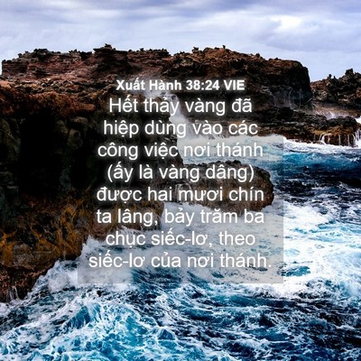 Picture 04 - Xuất Hành 38:24 VIE - Hết thảy vàng đã hiệp dùng vào các - Bible Verse Picture
