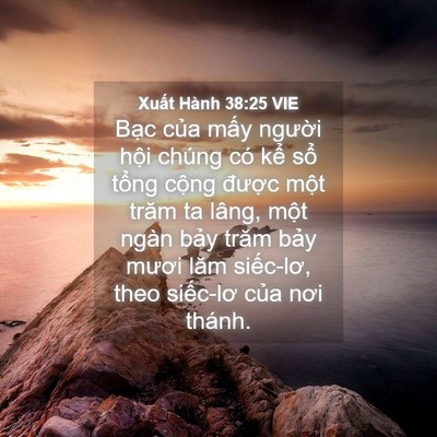Picture 04 - Xuất Hành 38:25 VIE - Bạc của mấy người hội chúng có kể - Bible Verse Picture