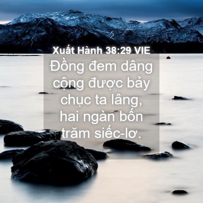 Picture 04 - Xuất Hành 38:29 VIE - Đồng đem dâng cộng được bảy chục - Bible Verse Picture