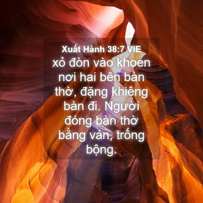 Picture 04 - Xuất Hành 38:7 VIE - xỏ đòn vào khoen nơi hai bên bàn thờ, - Bible Verse Picture