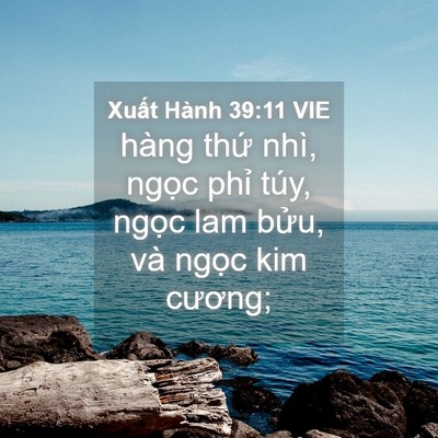 Picture 04 - Xuất Hành 39:11 VIE - hàng thứ nhì, ngọc phỉ túy, ngọc lam - Bible Verse Picture