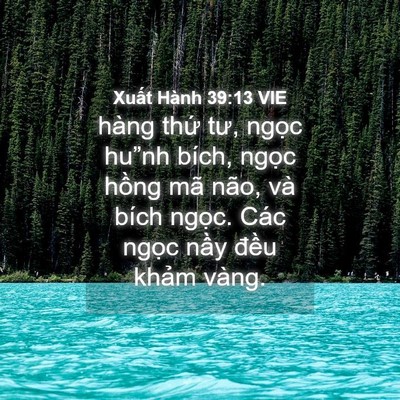 Picture 04 - Xuất Hành 39:13 VIE - hàng thứ tư, ngọc hu”nh bích, ngọc - Bible Verse Picture