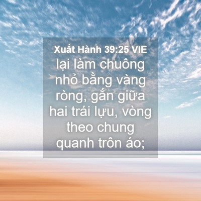 Picture 04 - Xuất Hành 39:25 VIE - lại làm chuông nhỏ bằng vàng ròng, - Bible Verse Picture