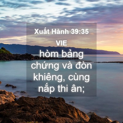 Picture 04 - Xuất Hành 39:35 VIE - hòm bảng chứng và đòn khiêng, cùng - Bible Verse Picture