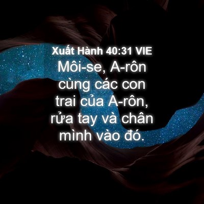 Picture 04 - Xuất Hành 40:31 VIE - Môi-se, A-rôn cùng các con trai của A-rôn, - Bible Verse Picture