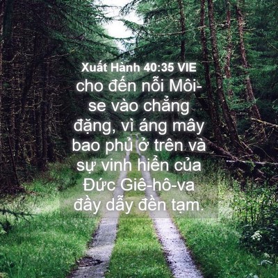 Picture 04 - Xuất Hành 40:35 VIE - cho đến nỗi Môi-se vào chẳng đặng, - Bible Verse Picture