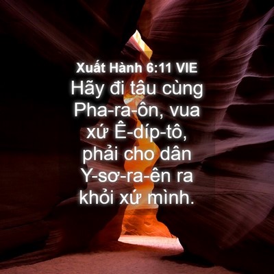 Picture 04 - Xuất Hành 6:11 VIE - Hãy đi tâu cùng Pha-ra-ôn, vua xứ - Bible Verse Picture