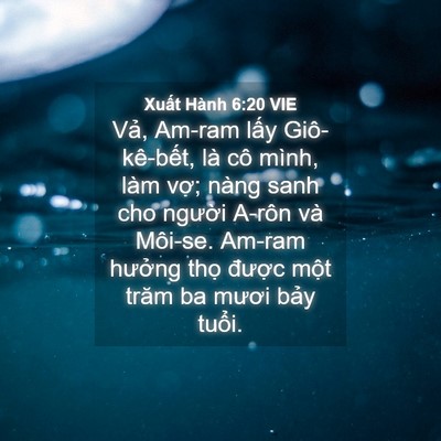 Picture 04 - Xuất Hành 6:20 VIE - Vả, Am-ram lấy Giô-kê-bết, là cô mình, - Bible Verse Picture