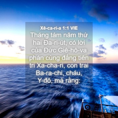 Picture 04 - Xê-ca-ri-a 1:1 VIE - Tháng tám năm thứ hai Đa-ri-út, có lời - Bible Verse Picture